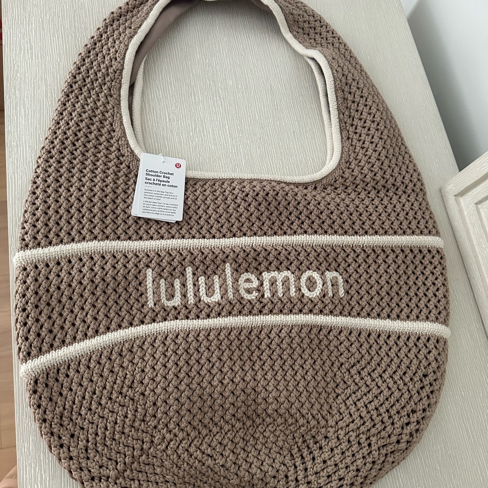 Lululemon Athletica Tan Knit Shoulder Bag